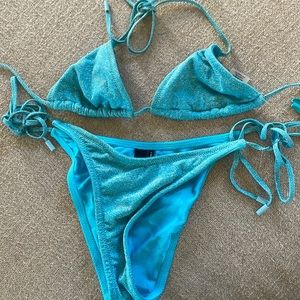 Blue sparkle Triangl bikini size xs with bag